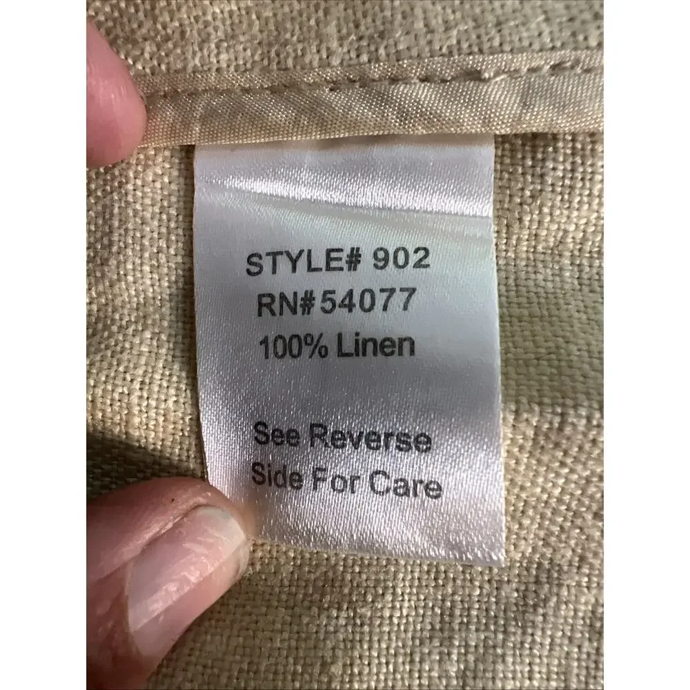 Cabi Tan 100% Linen One Button Academia blazer safari Jacket medium pleated #902 - Picture 7 of 11